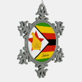 Zimbabwe sneeuwvlok, Zimbabwaanse vlag Tin Sneeuwvlok Ornament (Links)