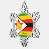 Zimbabwe sneeuwvlok, Zimbabwaanse vlag Tin Sneeuwvlok Ornament (Rechts)