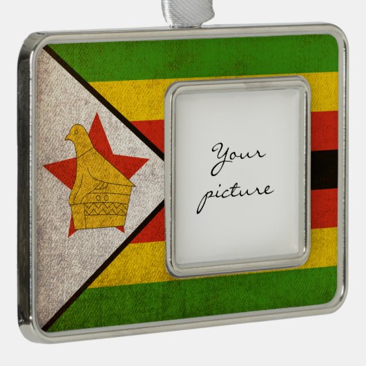 Zimbabwe Verzilverd Omlijst Ornament (Rechts)