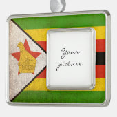 Zimbabwe Verzilverd Omlijst Ornament (Links)