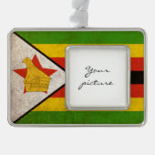 Zimbabwe Verzilverd Omlijst Ornament (Voorkant)