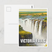 Zimbabwe Victoria Falls Reizen Briefkaart (Voorkant / Achterkant)