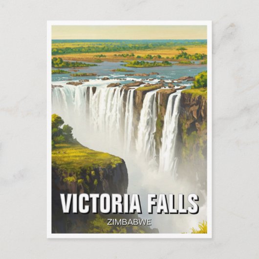 Zimbabwe Victoria Falls Reizen Briefkaart (Voorkant)