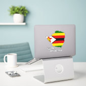 Zimbabwe Vlag Charmante Patriottische Kaart Sticker (Laptop op bureau)