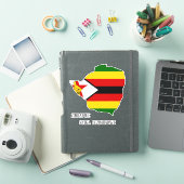 Zimbabwe Vlag Charmante Patriottische Kaart Sticker (iPad Cover)