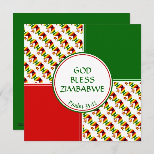 ZIMBABWE VLAG Custom Birthday Greeting Feestdagenkaart (Voorkant / Achterkant)