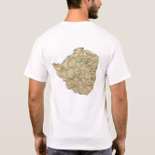 Zimbabwe vlag en kaart T-Shirt (Achterkant)