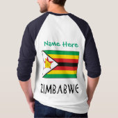 Zimbabwe Vlag Groen Gepersonaliseerde Mannen T-shirt (Achterkant)