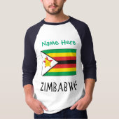 Zimbabwe Vlag Groen Gepersonaliseerde Mannen T-shirt (Voorkant)