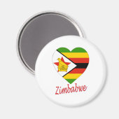 Zimbabwe Vlag Hart Magneet (Voorkant / Achterkant)