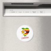 Zimbabwe Vlag Hart Magneet (Insitu (Vaatwasser))