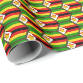 Zimbabwe vlag honingraat inpakpapier (Rol Hoek)