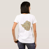 Zimbabwe Vlag + Kaart + Tekst T-shirt (Achterkant volledig)