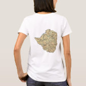 Zimbabwe Vlag + Kaart + Tekst T-shirt (Achterkant)