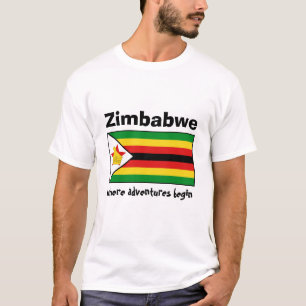 Zimbabwe vlag + kaart + tekst T-shirt