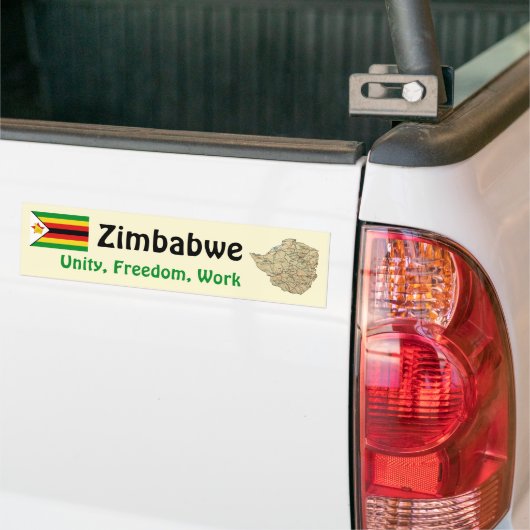 Zimbabwe vlag + Map Bumpersticker (Op Truck)