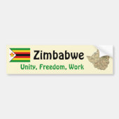 Zimbabwe vlag + Map Bumpersticker (Voorkant)