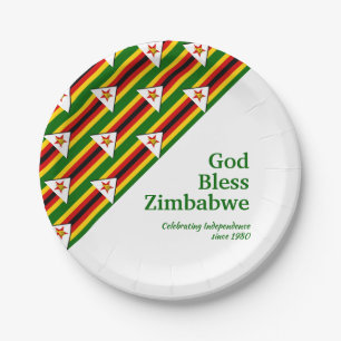 ZIMBABWE VLAG MET Gepersonaliseerd TEKSTGOD BLESS Papieren Bordje