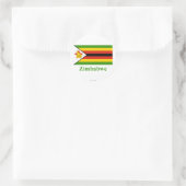 Zimbabwe vlag met naam ronde sticker (Tas)