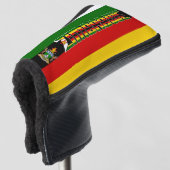 Zimbabwe vlag prachtig patriottisch golfheadcover (3/4 voorkant)
