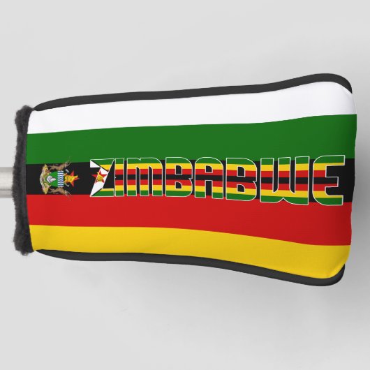 Zimbabwe vlag prachtig patriottisch golfheadcover (Voorkant)