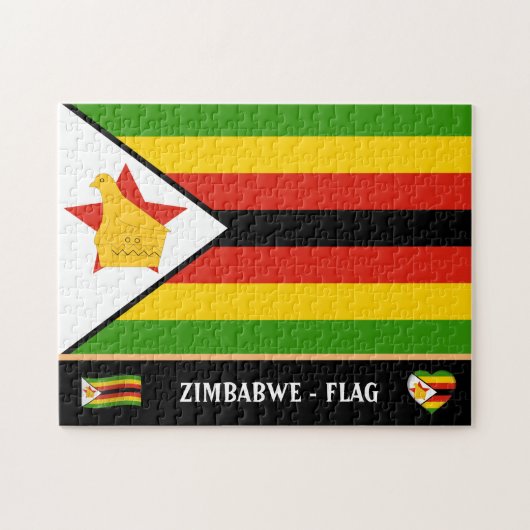 Zimbabwe vlag & Zimbabwe land / Zimbabwe Legpuzzel (Horizontaal)