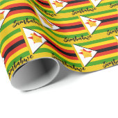 Zimbabwe Wrapping Paper, Zimbabwaanse vlag patriot Cadeaupapier (Rol Hoek)