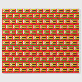 Zimbabwe Wrapping Paper, Zimbabwe Flag Patriot Red Cadeaupapier (Vlak)