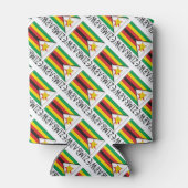 Zimbabwe Zimbabwaanse vlag betegeld gepersonalisee Blikjeskoeler (Achterkant)