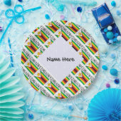 Zimbabwe Zimbabwaanse vlag betegeld gepersonalisee Papieren Bordje (Feest)