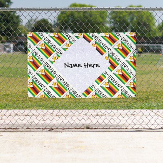 Zimbabwe Zimbabwaanse vlag betegeld gepersonalisee Spandoek (Insitu)
