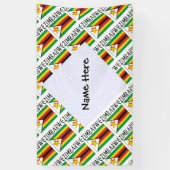 Zimbabwe Zimbabwaanse vlag betegeld gepersonalisee Spandoek (Verticaal)