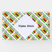 Zimbabwe Zimbabwaanse vlag betegeld gepersonalisee Spandoek (Horizontaal)