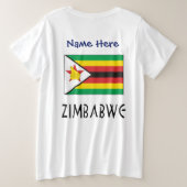 Zimbabwe Zimbabwaanse vlag gepersonaliseerd Grote Maat T-shirt (Design achterkant)