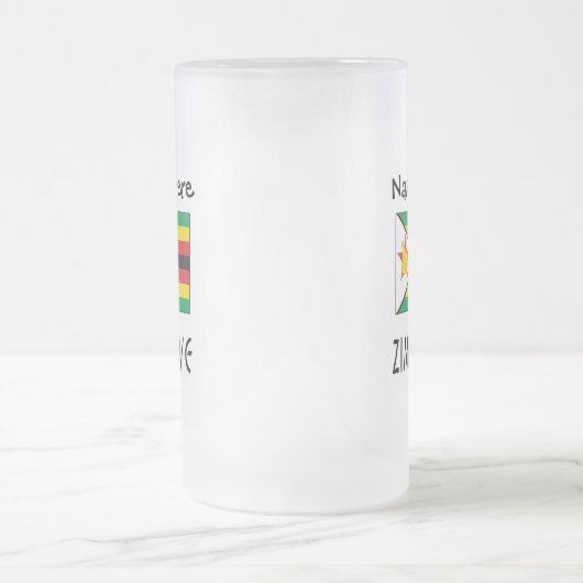 Zimbabwe Zimbabwaanse vlag gepersonaliseerd Matglas Bierpul (Center)