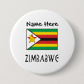 Zimbabwe Zimbabwaanse vlag gepersonaliseerd Ronde Button 7,6 Cm (Voorkant)