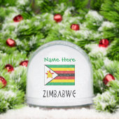Zimbabwe Zimbabwaanse vlag groen gepersonaliseerd Sneeuwbol (Kerstmis)