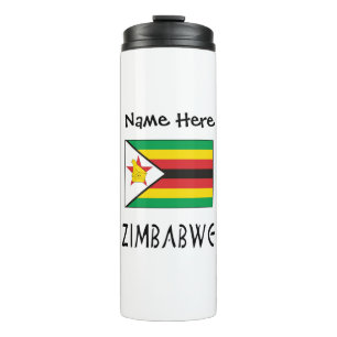 Zimbabwe Zimbabwaanse Vlag Zwart Gepersonaliseerde Thermosbeker