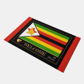 Zimbabwe & Zimbabwe Flag huis / sport Welkom Deurmat (Schuin)