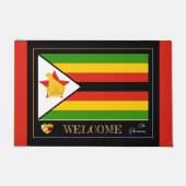 Zimbabwe & Zimbabwe Flag huis / sport Welkom Deurmat (Voorkant)