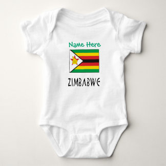 Zimbabwe Zimbabwean Flag Personalized Text Romper