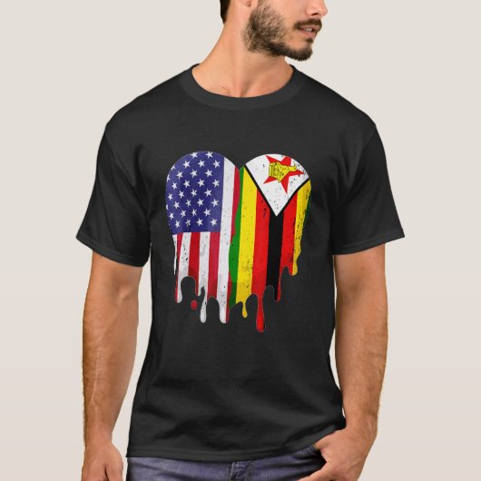 Zimbabwean American Patriot Grown Country Melting  T-shirt (Voorkant)