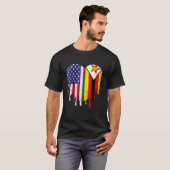 Zimbabwean American Patriot Grown Country Melting  T-shirt (Voorkant volledig)