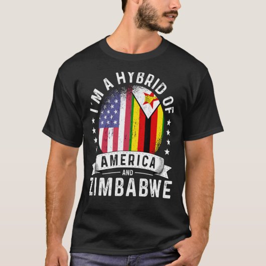 Zimbabwean American Patriot Grown Flag Humor T-shirt (Voorkant)