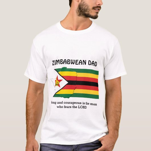 ZIMBABWEAN DAD sterk moedig gepersonaliseerd T-shirt (Voorkant)