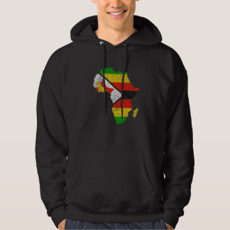 Zimbabwese Vlag Afrika Continent Silhouet Cadeau Z Hoodie