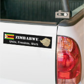 Zimbabwese Vlag + Landkaart Bumpersticker (Op Truck)