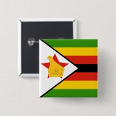 Zimbabwese vlag vierkante button 5,1 cm (Voorkant /achterkant)