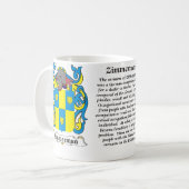 Zimmerman - Gezinsbekleding van de mok van wapens (Voorkant links)