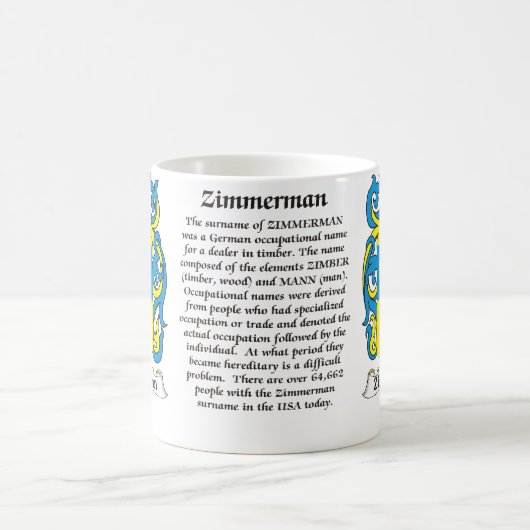 Zimmerman - Gezinsbekleding van de mok van wapens (Center)